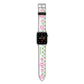 Personalised Check Floral Apple Watch Strap with Silver Hardware