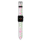 Personalised Check Floral Apple Watch Strap with Space Grey Hardware