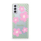 Personalised Check Floral Samsung S21 Plus Phone Case