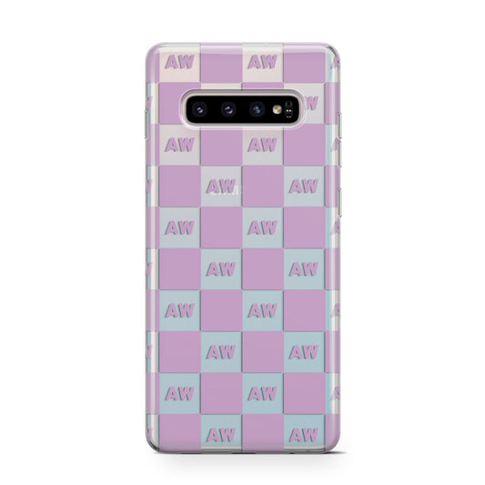 Personalised Check Grid Protective Samsung Galaxy Case