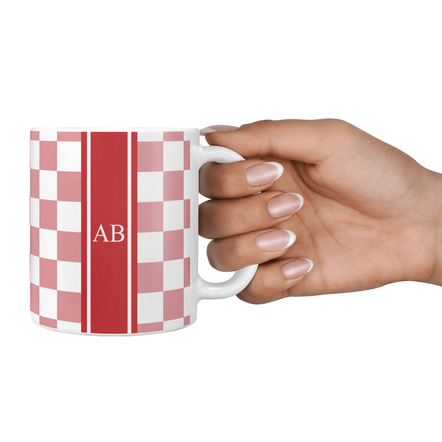 Personalised Checkered 10oz Mug Alternative Image 4