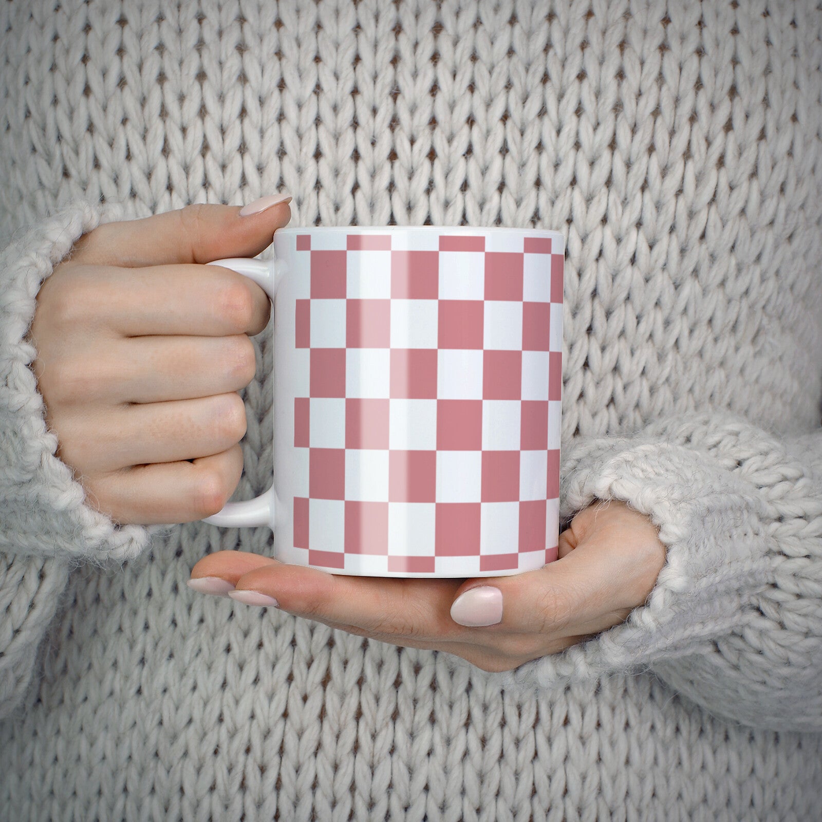 Personalised Checkered 10oz Mug Alternative Image 5