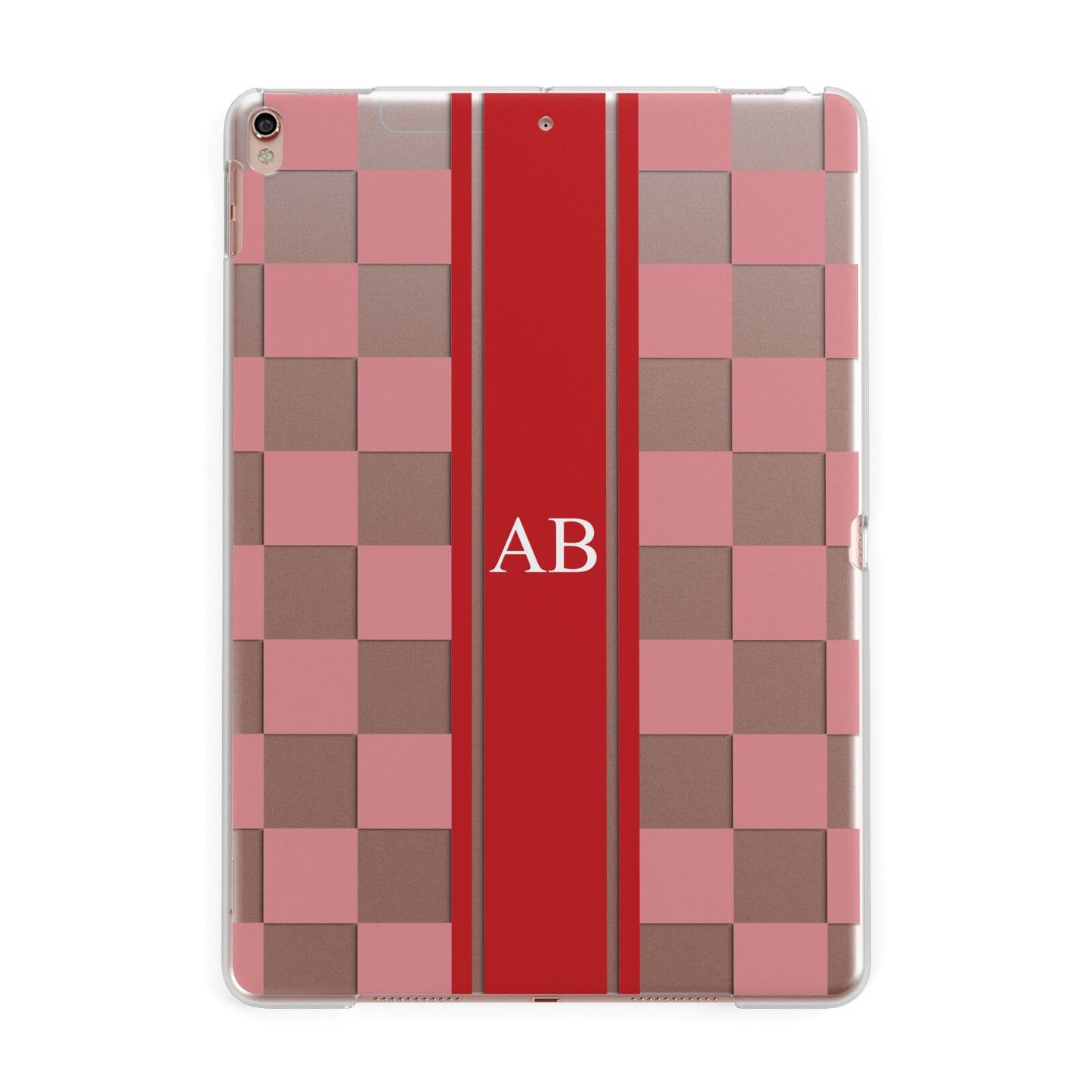 Personalised Checkered Apple iPad Rose Gold Case