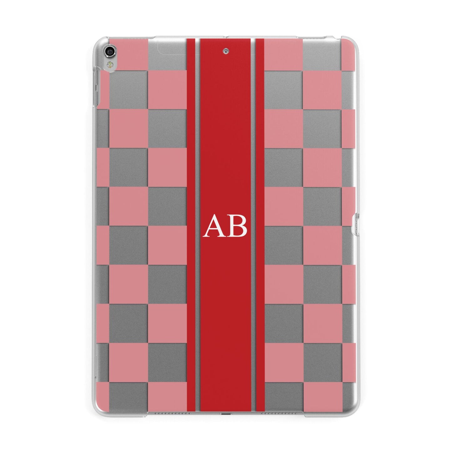 Personalised Checkered Apple iPad Silver Case