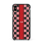 Personalised Checkered Apple iPhone Xs Max Impact Case Black Edge on Black Phone