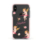 Personalised Cherub Apple iPhone Xs Impact Case Pink Edge on Black Phone