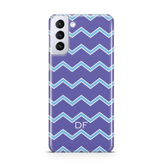 Personalised Chevron 2 Tone Samsung S21 Plus Phone Case