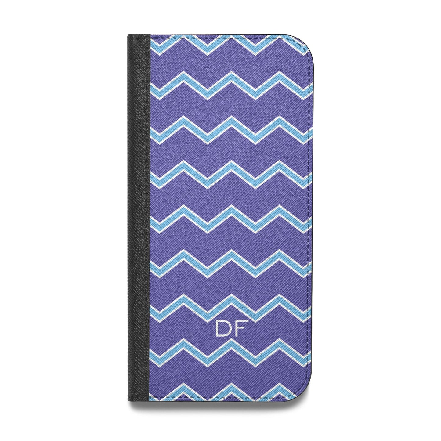 Personalised Chevron 2 Tone Vegan Leather Flip iPhone Case