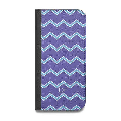 Personalised Chevron 2 Tone Vegan Leather Flip iPhone Case