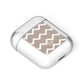 Personalised Chevron Beige AirPods Case Laid Flat