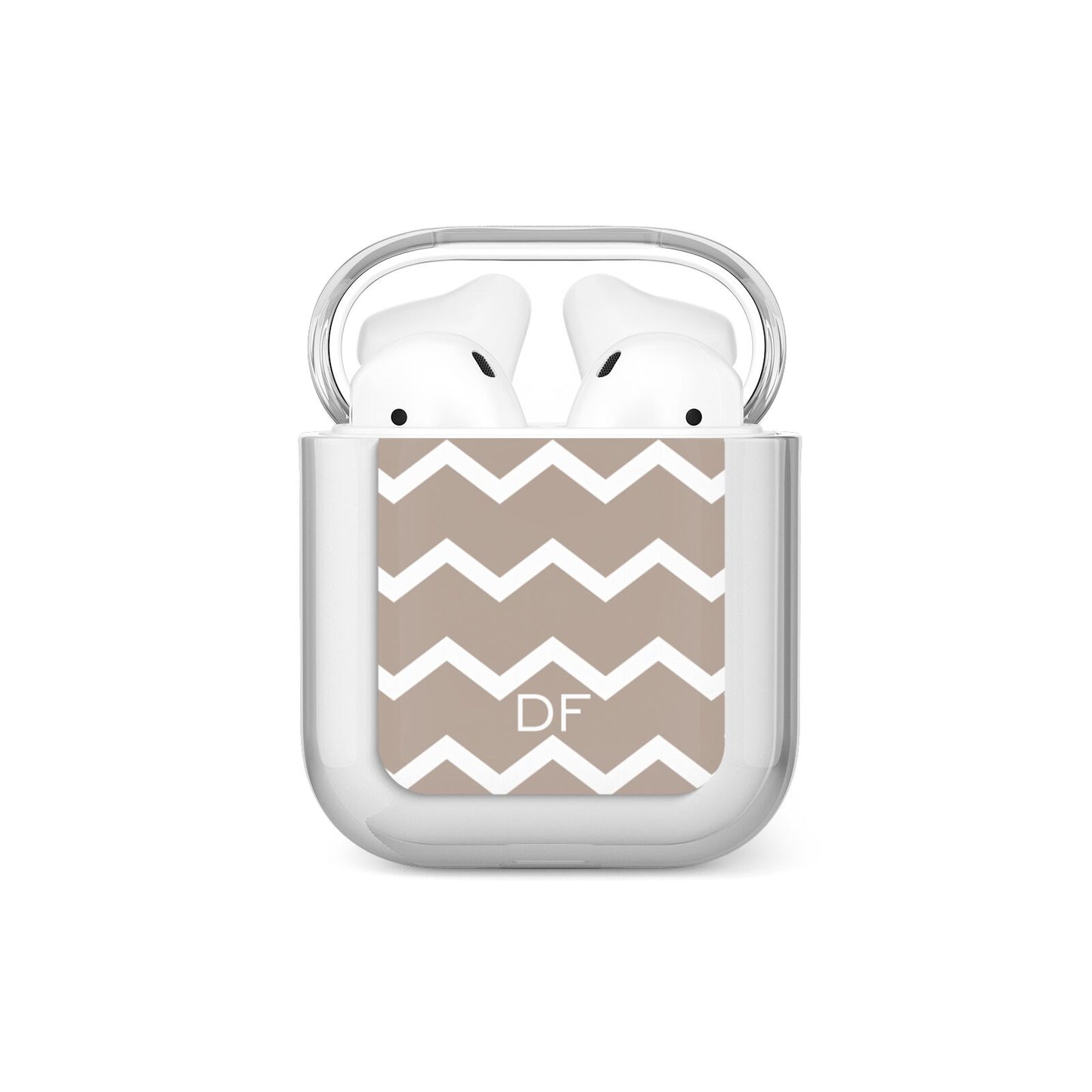Personalised Chevron Beige AirPods Case