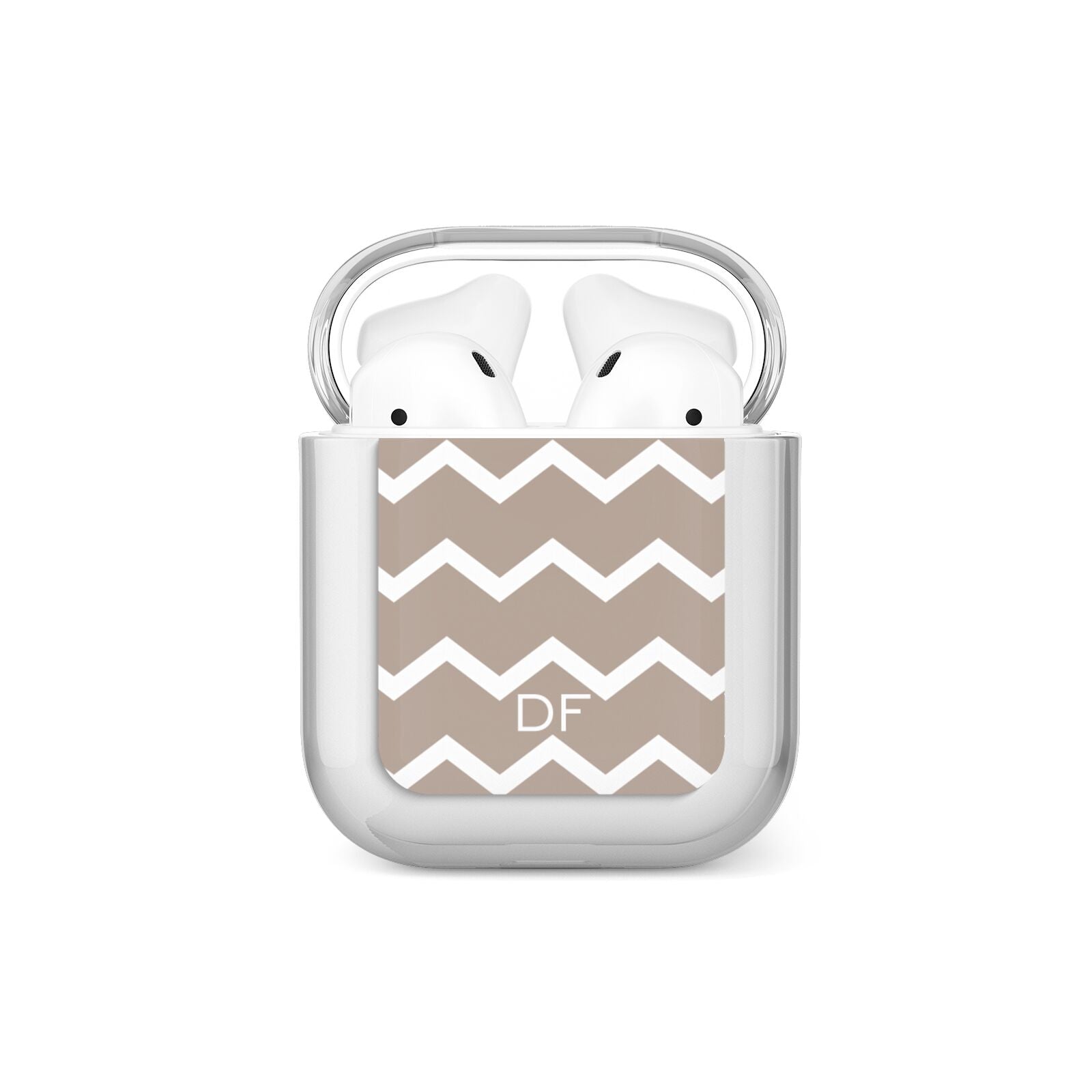 Personalised Chevron Beige AirPods Case