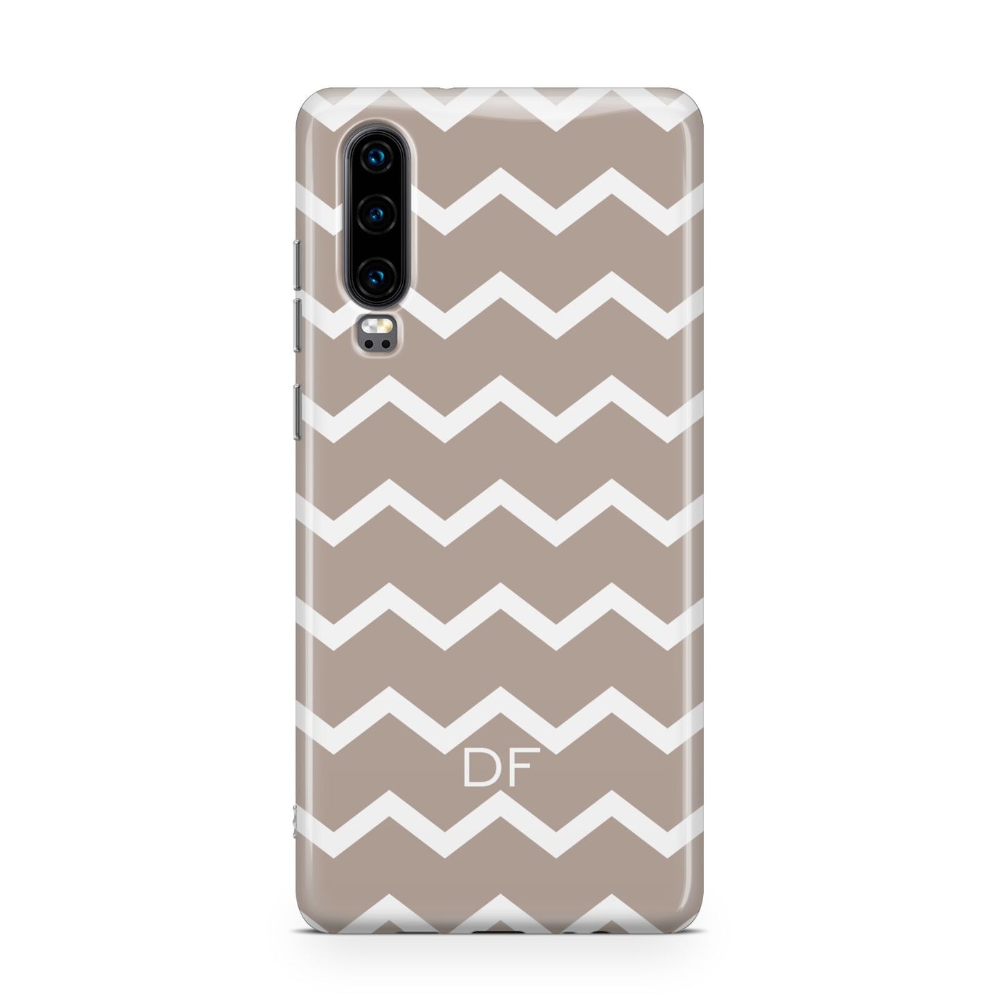 Personalised Chevron Beige Huawei P30 Phone Case