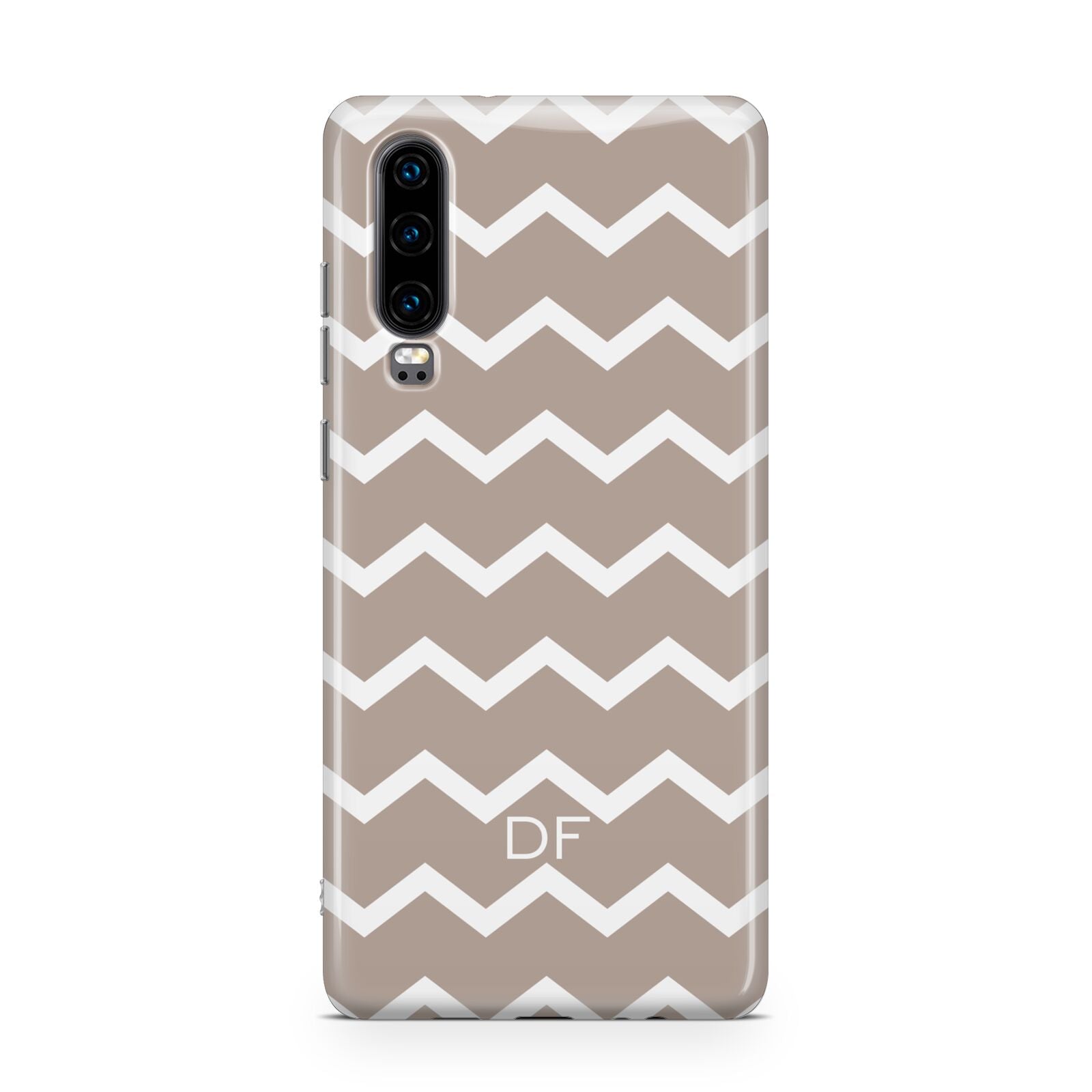 Personalised Chevron Beige Huawei P30 Phone Case
