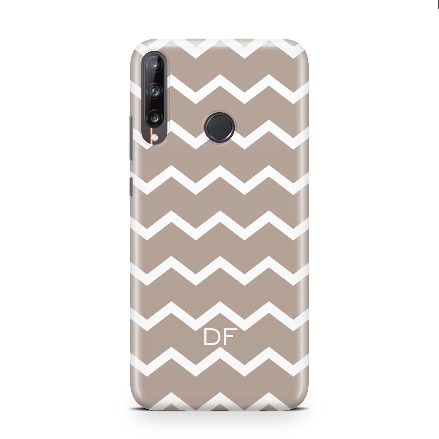 Personalised Chevron Beige Huawei P40 Lite E Phone Case