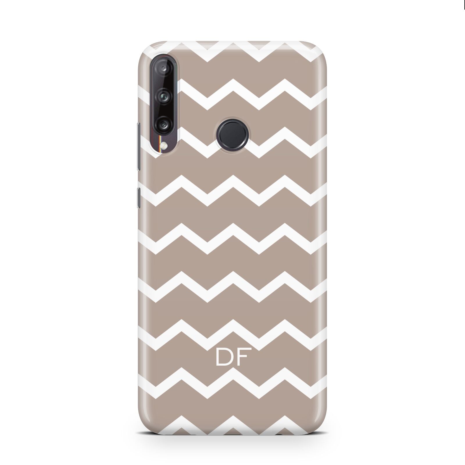 Personalised Chevron Beige Huawei P40 Lite E Phone Case
