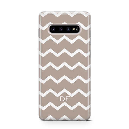 Personalised Chevron Beige Protective Samsung Galaxy Case