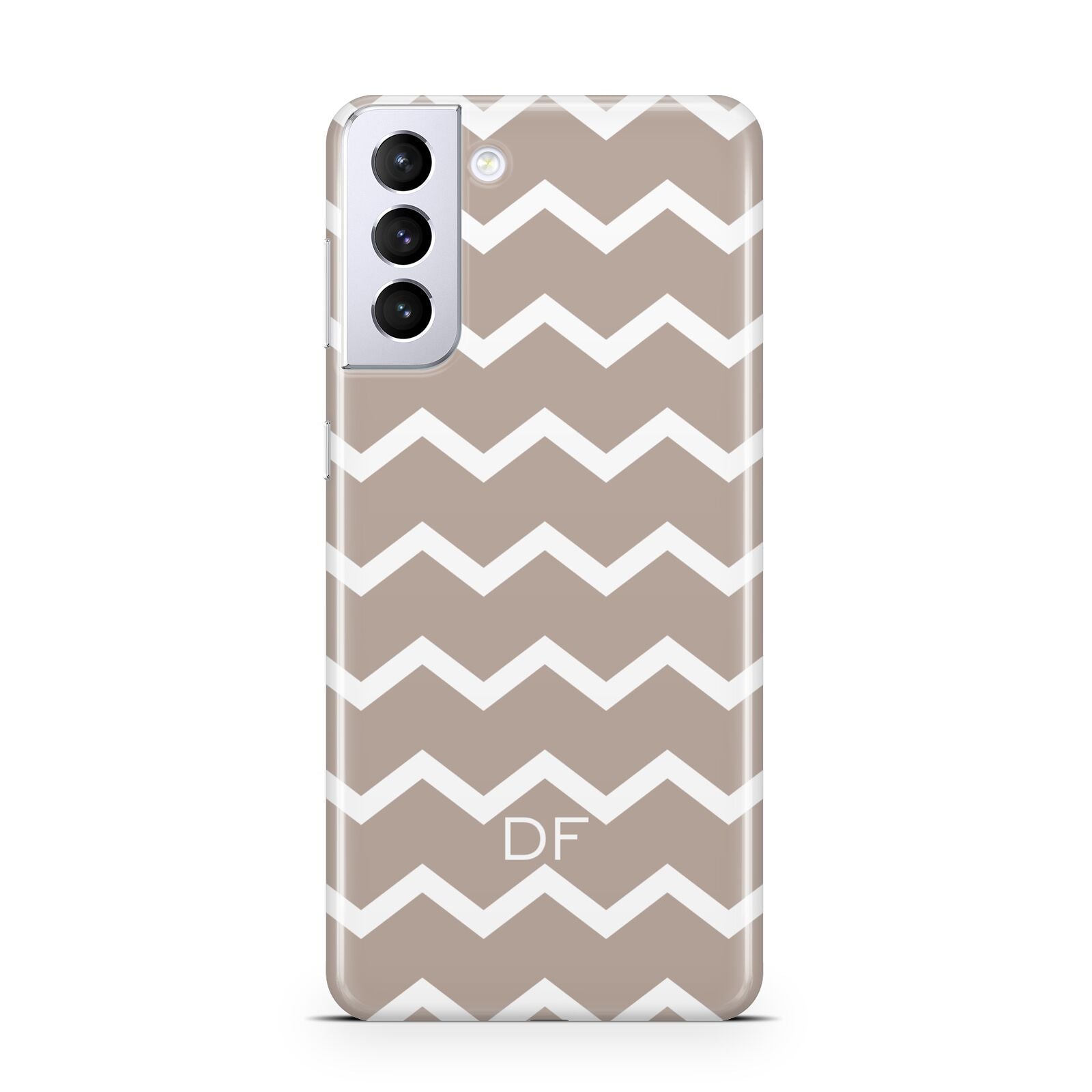 Personalised Chevron Beige Samsung S21 Plus Case