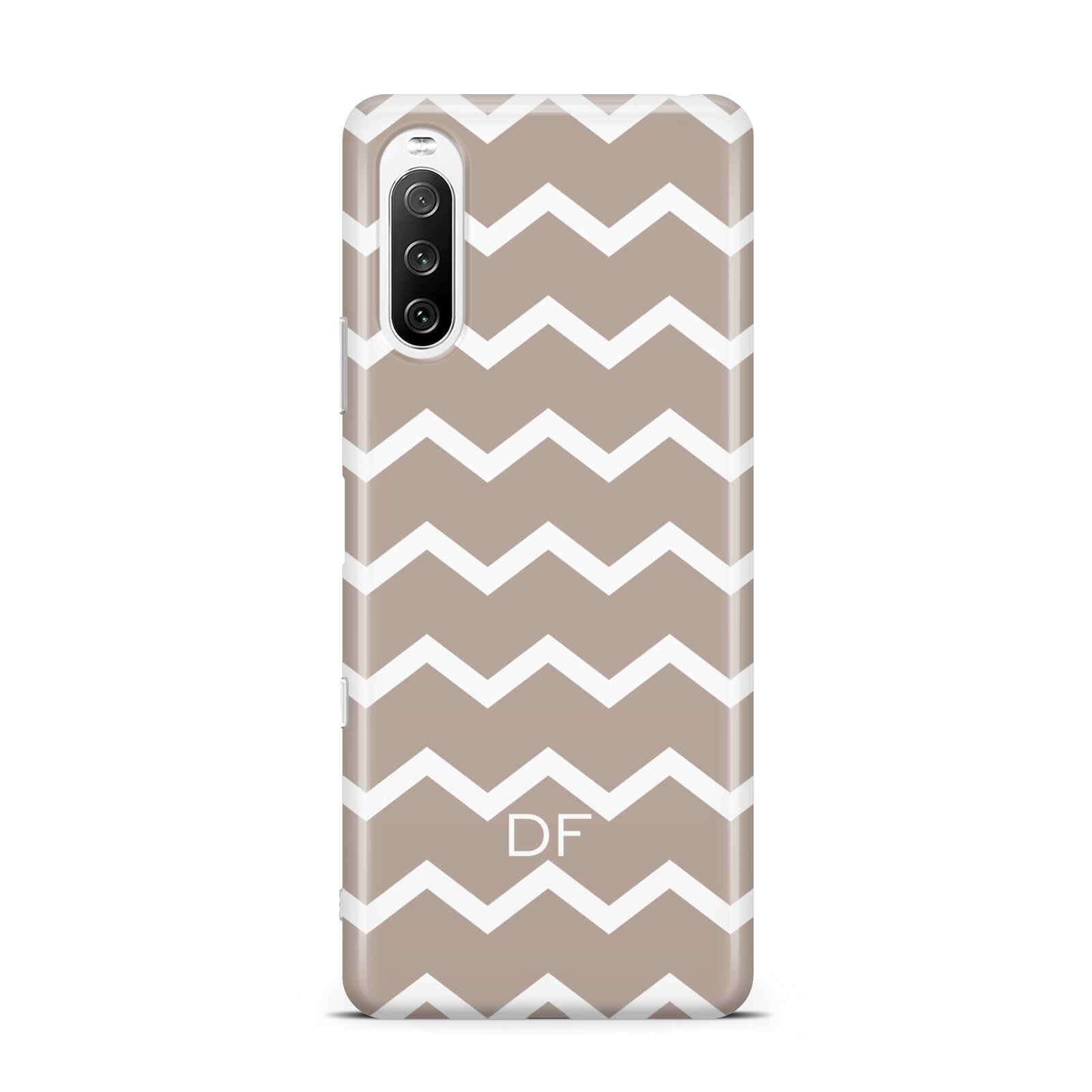 Personalised Chevron Beige Sony Xperia 10 III Case