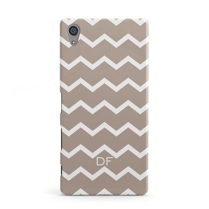 Personalised Chevron Beige Sony Xperia Case