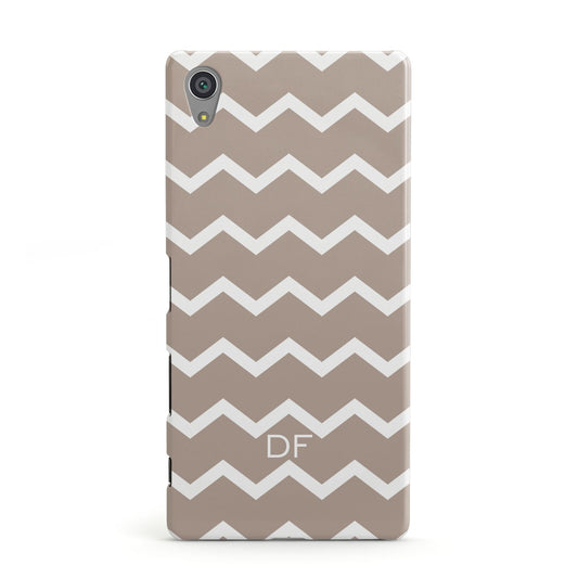 Personalised Chevron Beige Sony Xperia Case