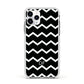 Personalised Chevron Black Apple iPhone 11 Pro in Silver with White Impact Case