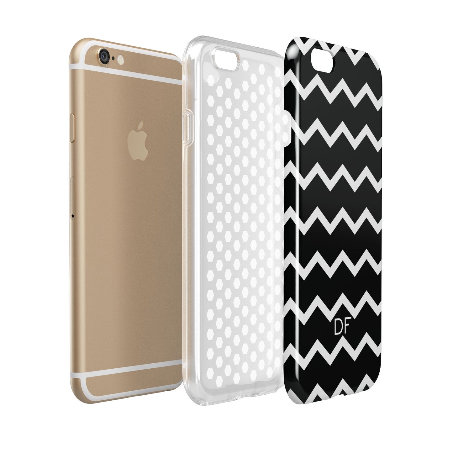 Personalised Chevron Black Apple iPhone 6 3D Tough Case Expanded view