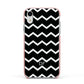 Personalised Chevron Black Apple iPhone XR Impact Case Pink Edge on Silver Phone