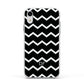 Personalised Chevron Black Apple iPhone XR Impact Case White Edge on Silver Phone