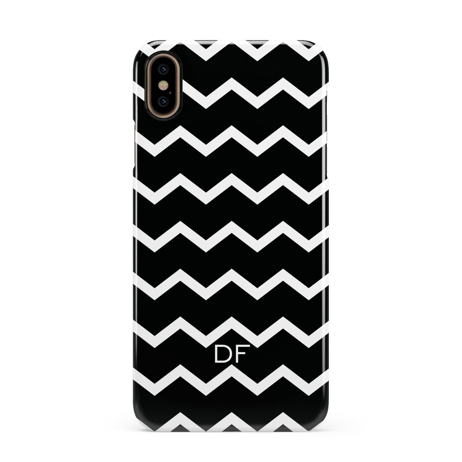 Personalised Chevron Black Apple iPhone Xs Max 3D Snap Case