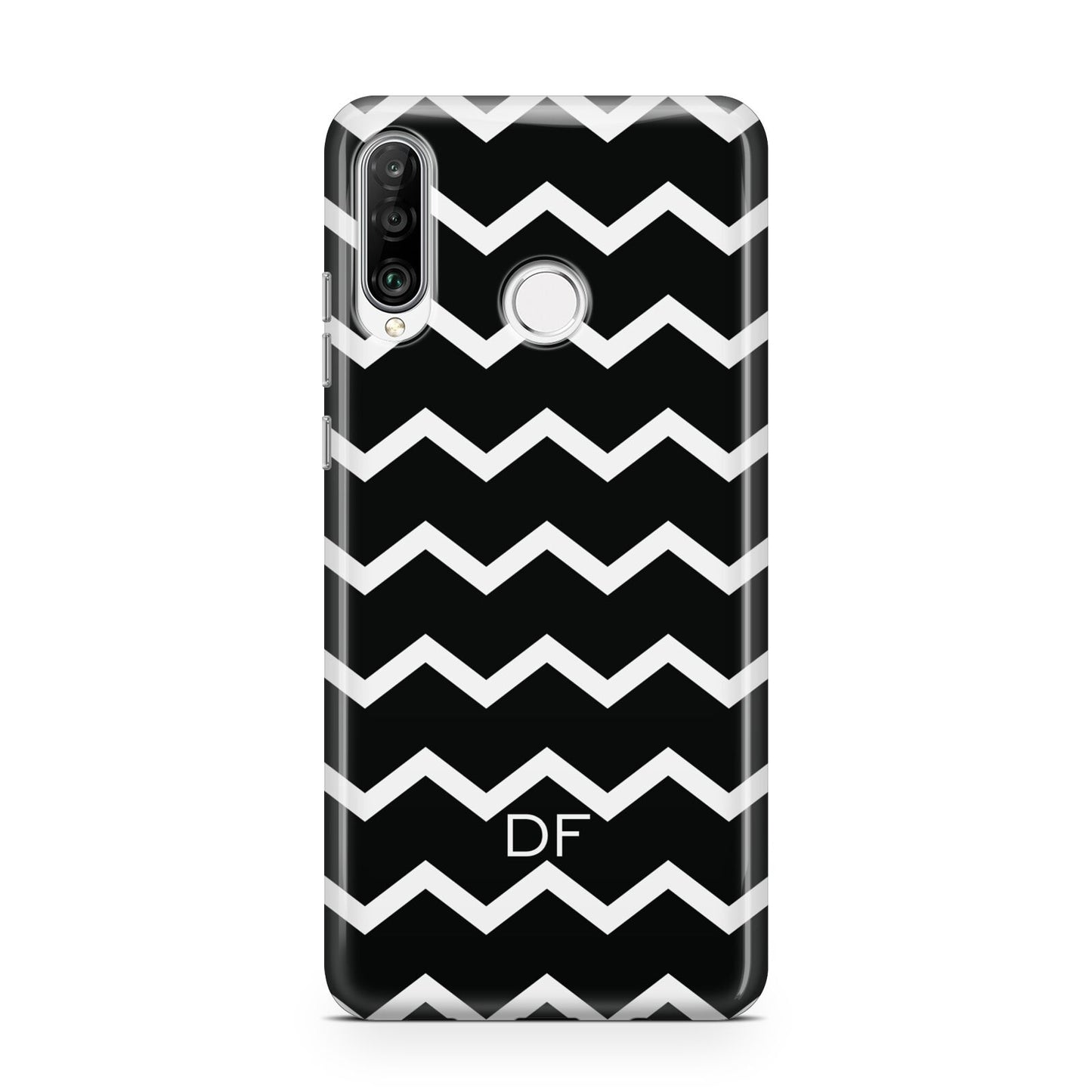 Personalised Chevron Black Huawei P30 Lite Phone Case