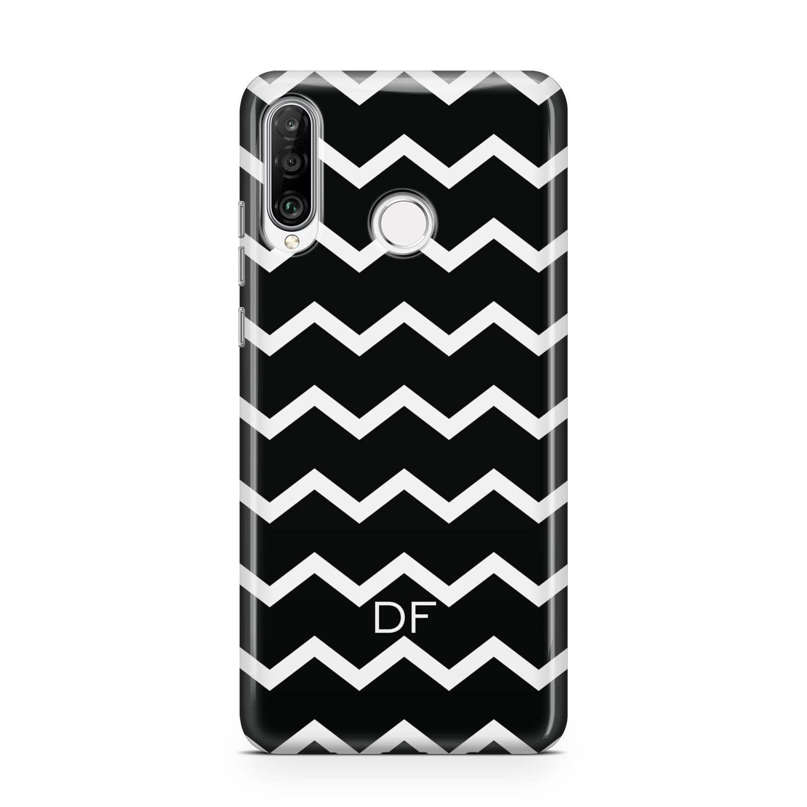 Personalised Chevron Black Huawei P30 Lite Phone Case