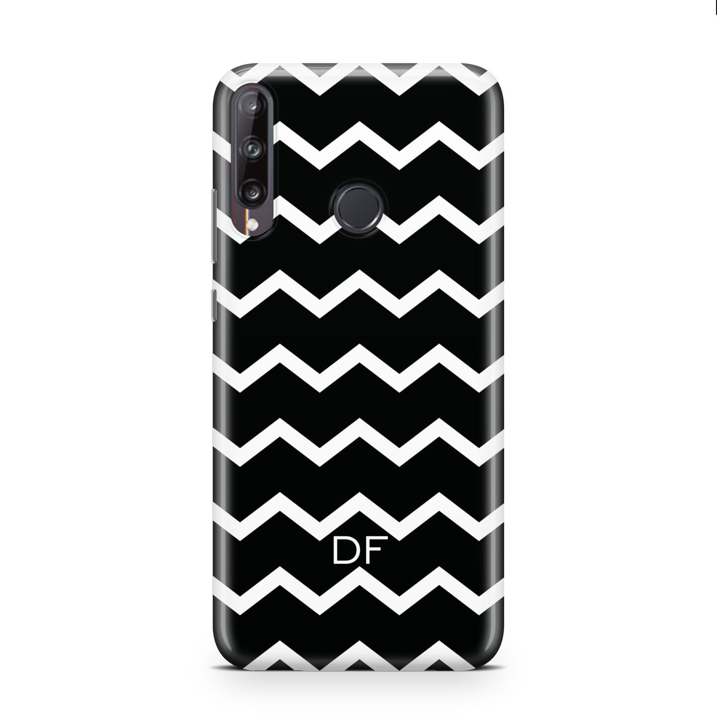 Personalised Chevron Black Huawei P40 Lite E Phone Case