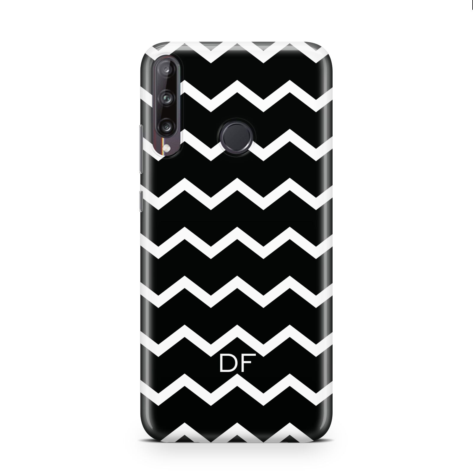 Personalised Chevron Black Huawei P40 Lite E Phone Case