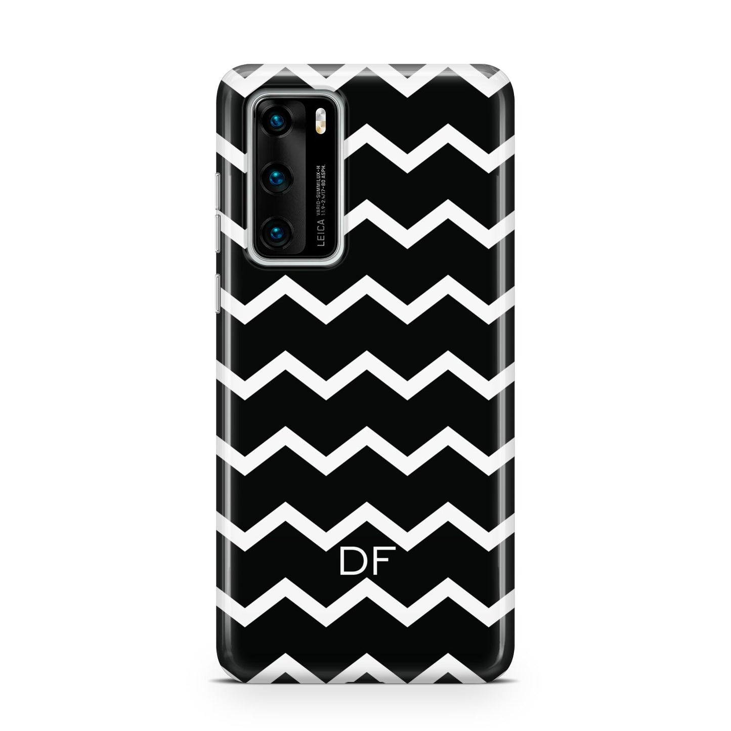 Personalised Chevron Black Huawei P40 Phone Case