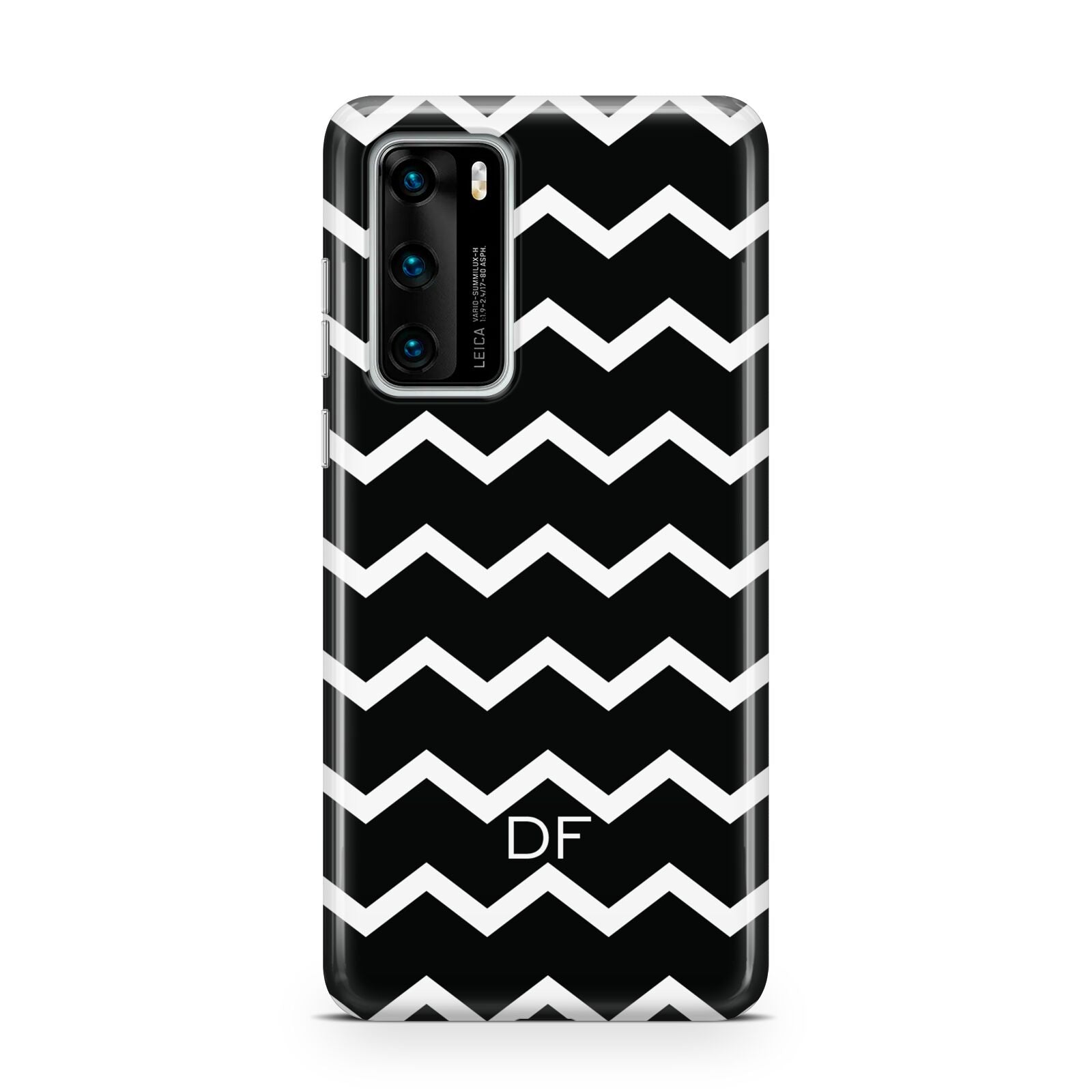 Personalised Chevron Black Huawei P40 Phone Case