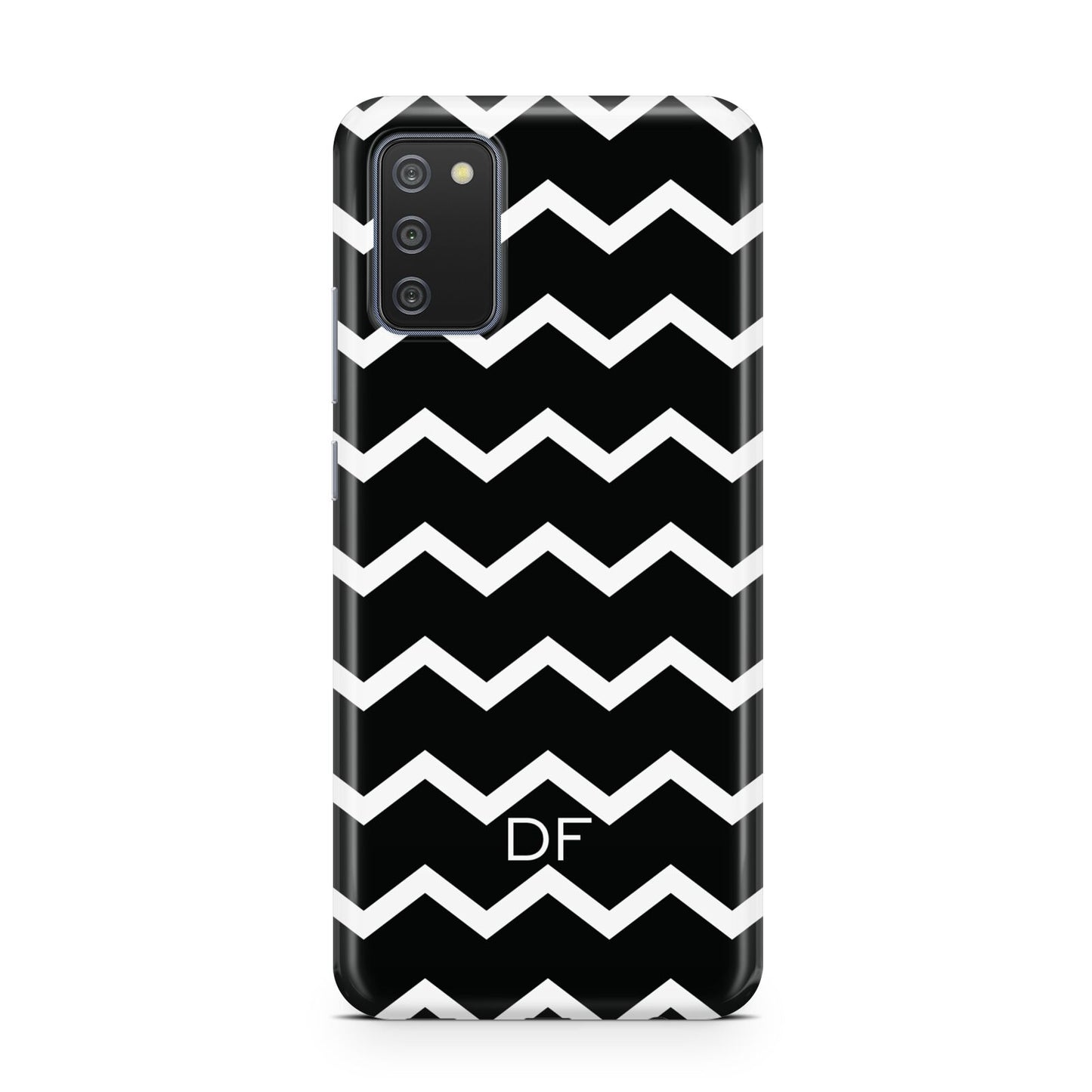 Personalised Chevron Black Samsung A02s Case