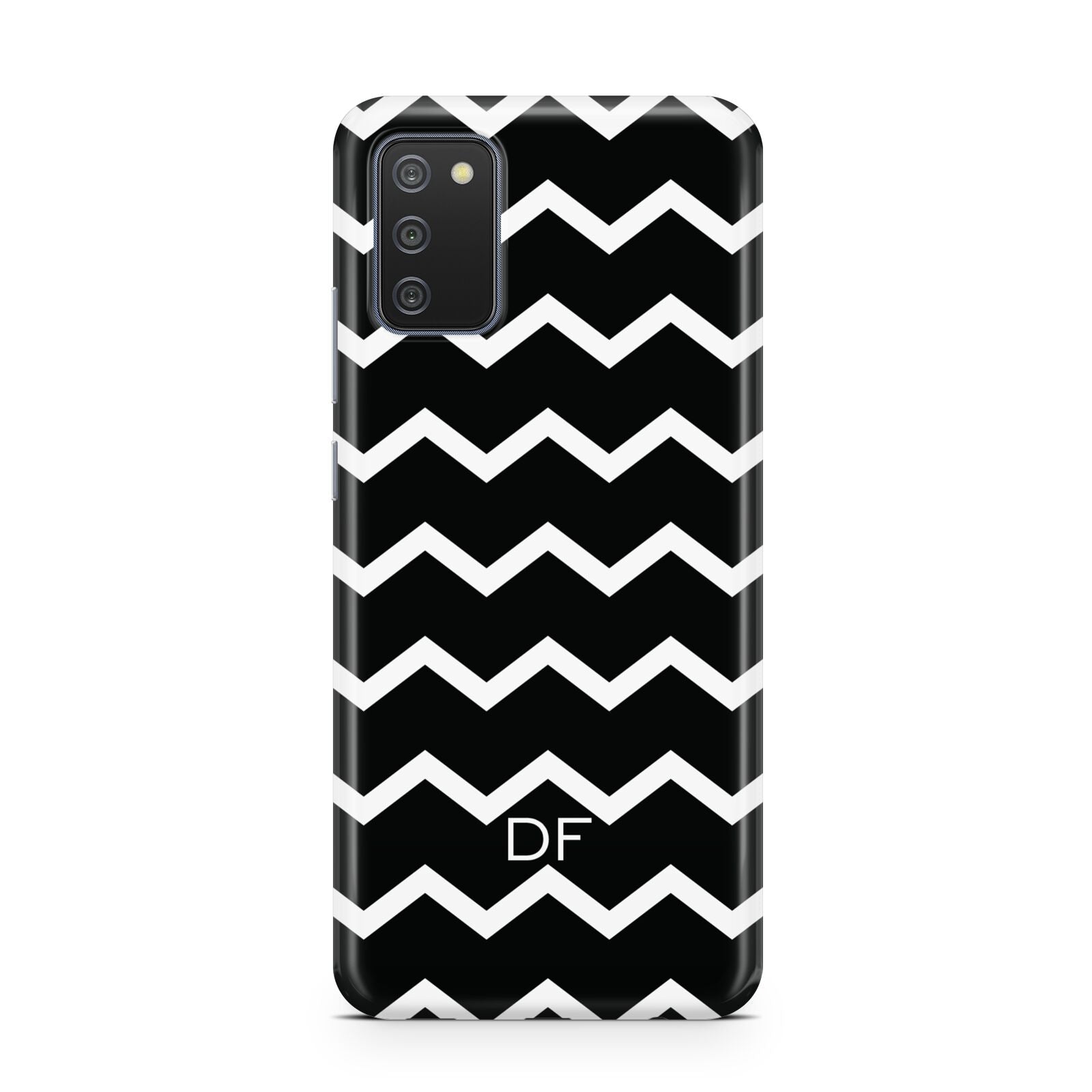 Personalised Chevron Black Samsung A02s Case