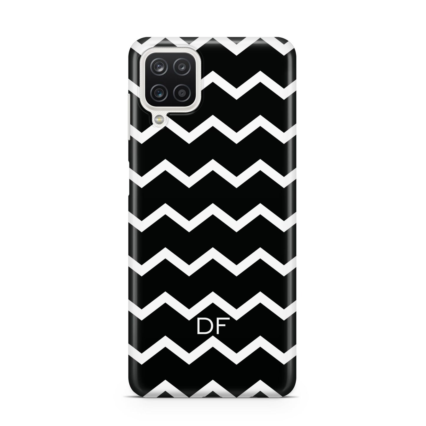Personalised Chevron Black Samsung A12 Case