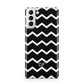 Personalised Chevron Black Samsung S21 Plus Phone Case