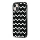 Personalised Chevron Black iPhone 13 Black Impact Case Side Angle on Silver phone