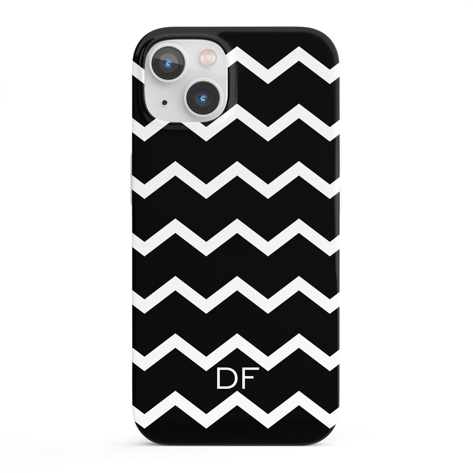 Personalised Chevron Black iPhone 13 Full Wrap 3D Snap Case