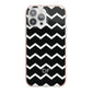 Personalised Chevron Black iPhone 13 Pro Max TPU Impact Case with Pink Edges