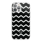 Personalised Chevron Black iPhone 13 Pro Max TPU Impact Case with White Edges