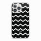 Personalised Chevron Black iPhone 13 Pro TPU Impact Case with White Edges