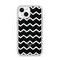 Personalised Chevron Black iPhone 14 Clear Tough Case Starlight