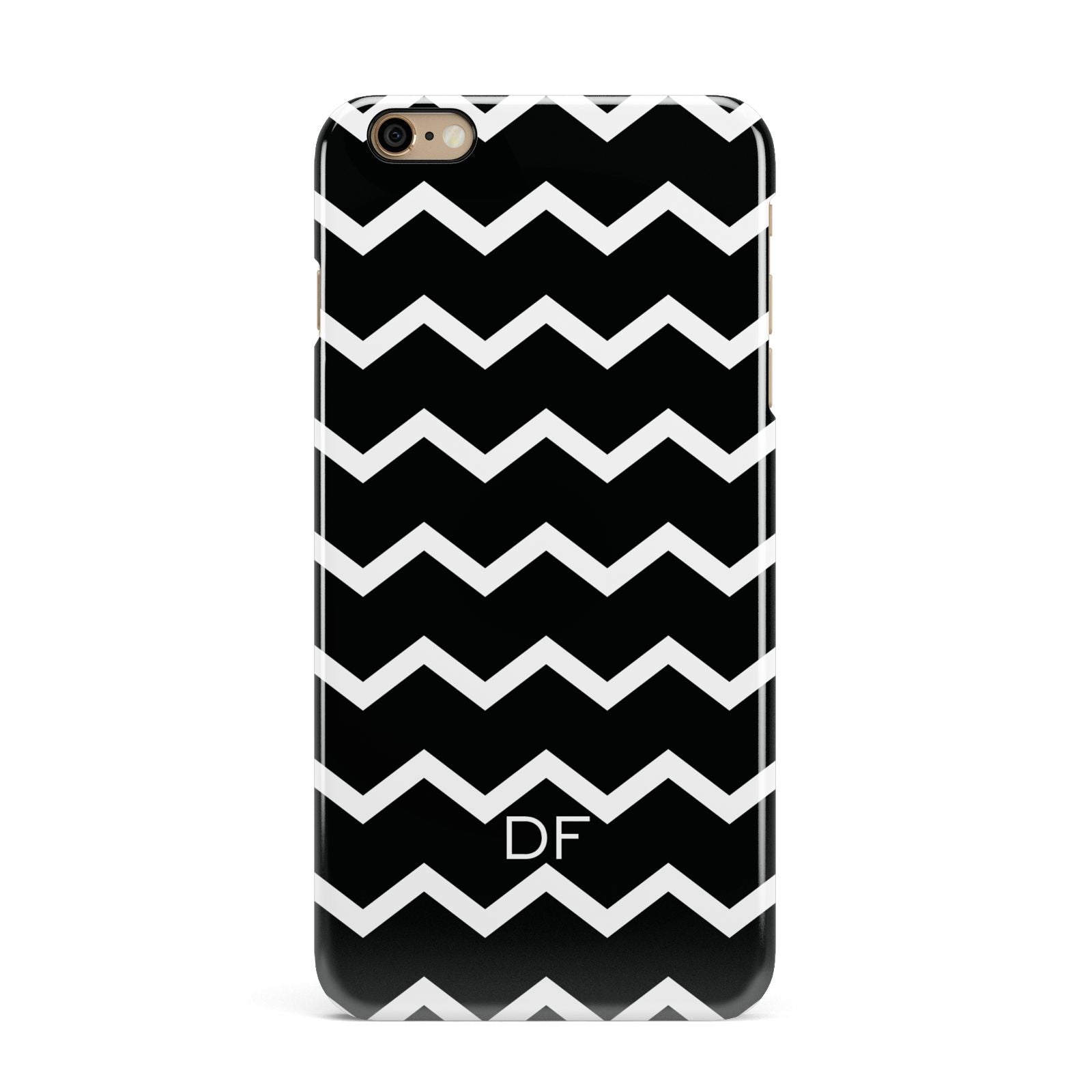 Personalised Chevron Black iPhone 6 Plus 3D Snap Case on Gold Phone