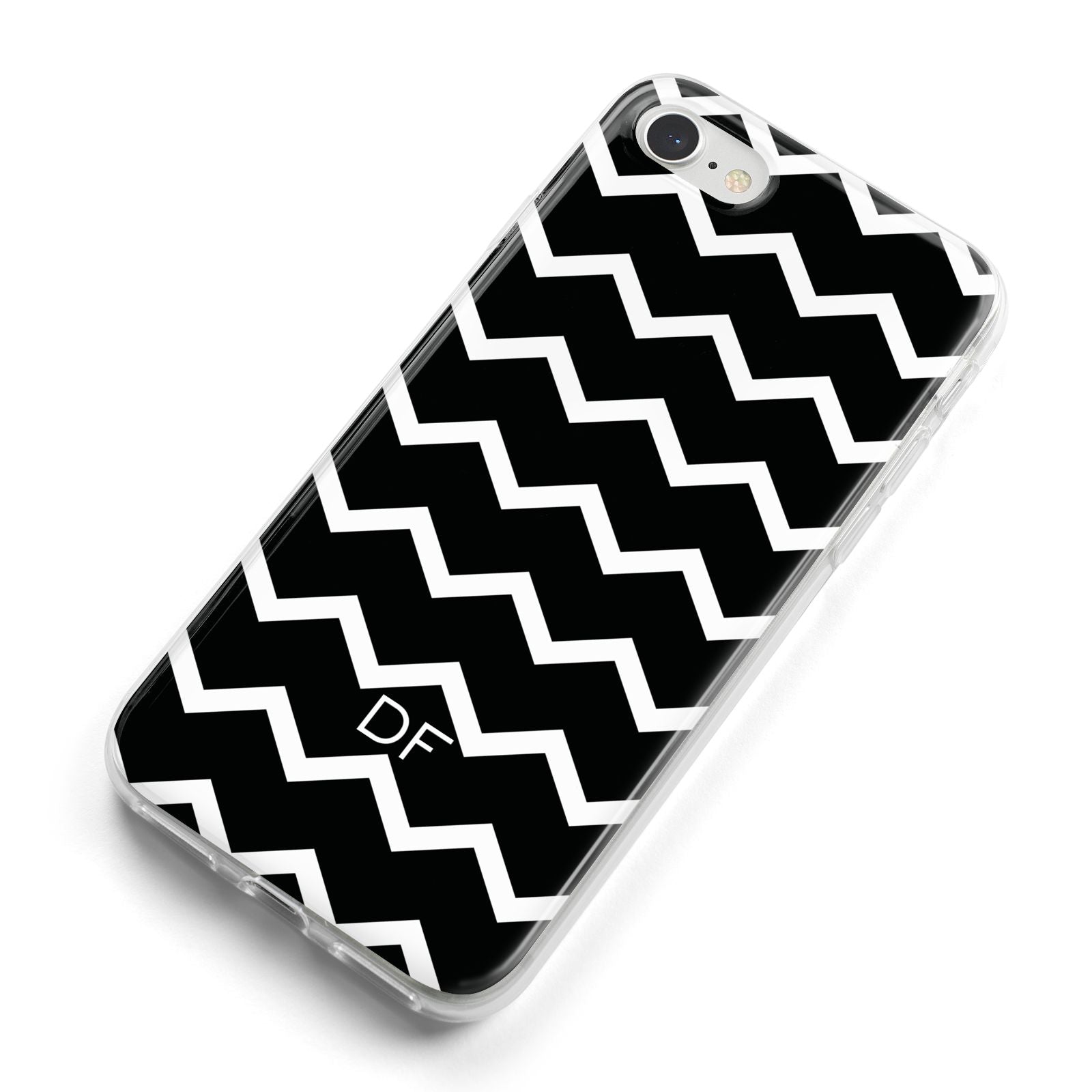 Personalised Chevron Black iPhone 8 Bumper Case on Silver iPhone Alternative Image