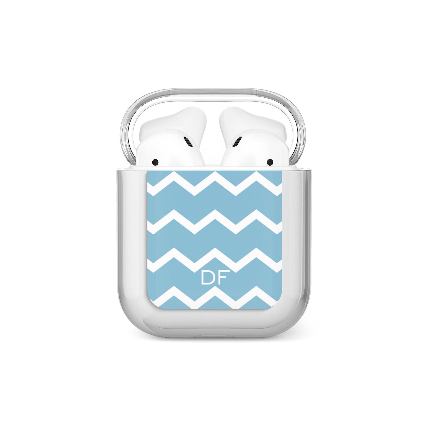 Personalised Chevron Blue AirPods Case