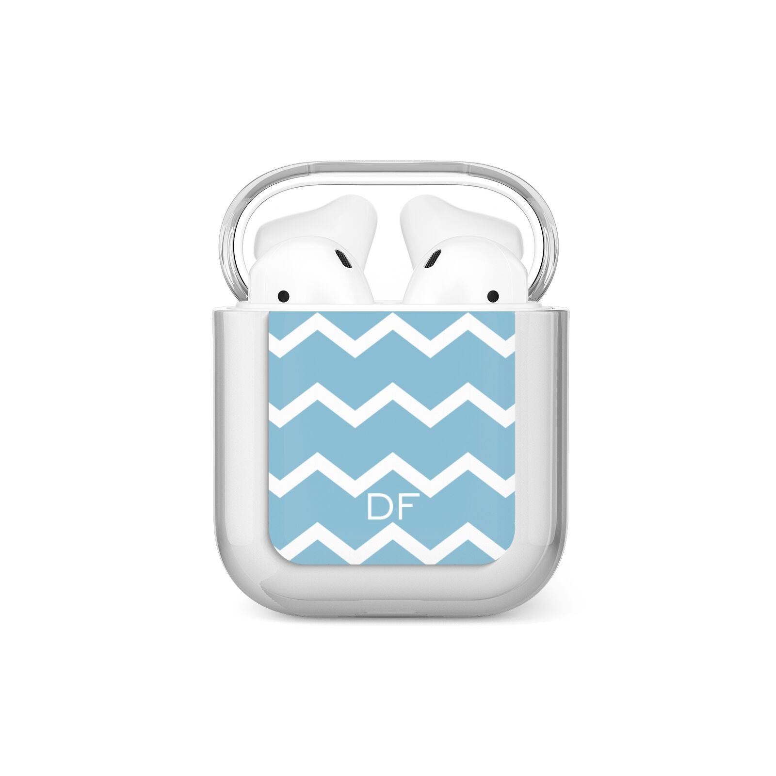 Personalised Chevron Blue AirPods Case